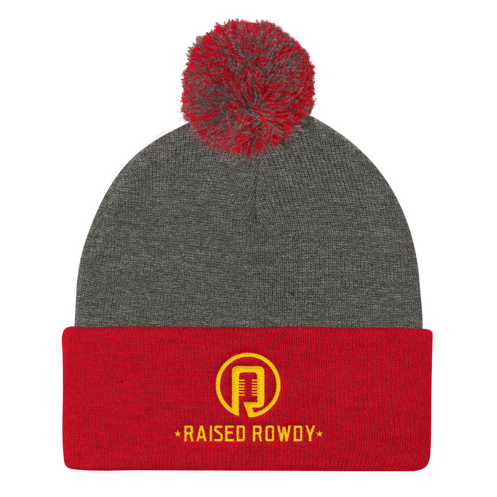 Raised Rowdy Pom Pom Knit Cap