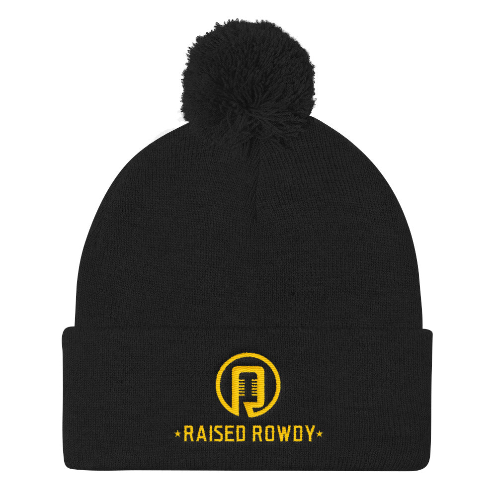 Raised Rowdy Pom Pom Knit Cap