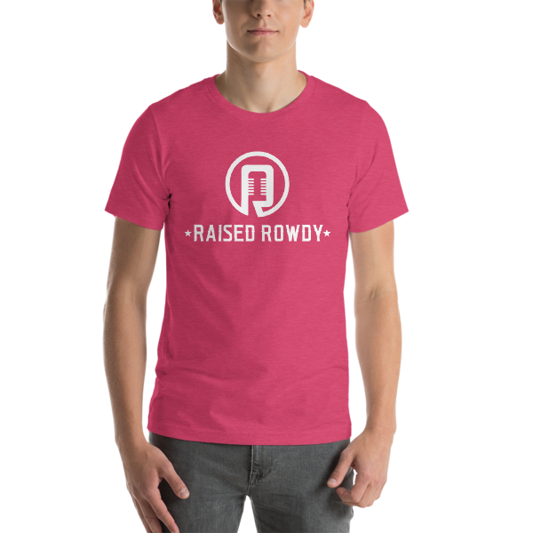 Raised Rowdy White logo Short-Sleeve Unisex T-Shirt