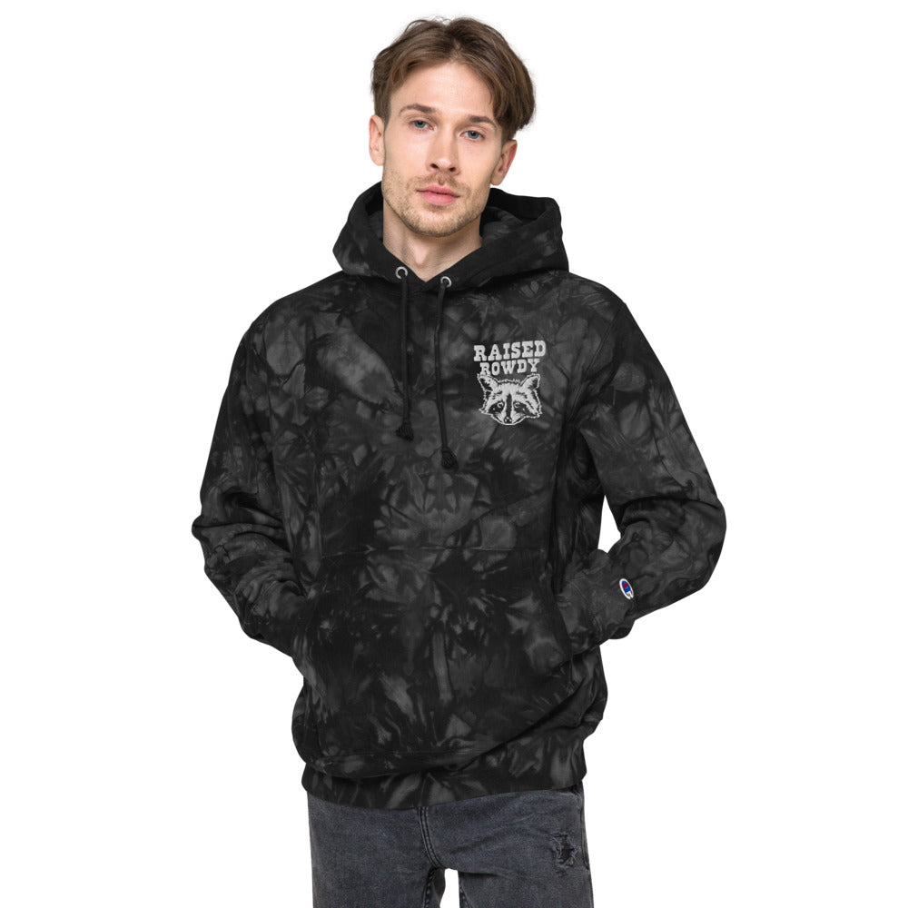 Raccoon Champion tie-dye hoodie