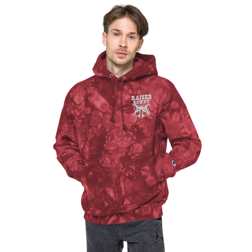 Raccoon Champion tie-dye hoodie