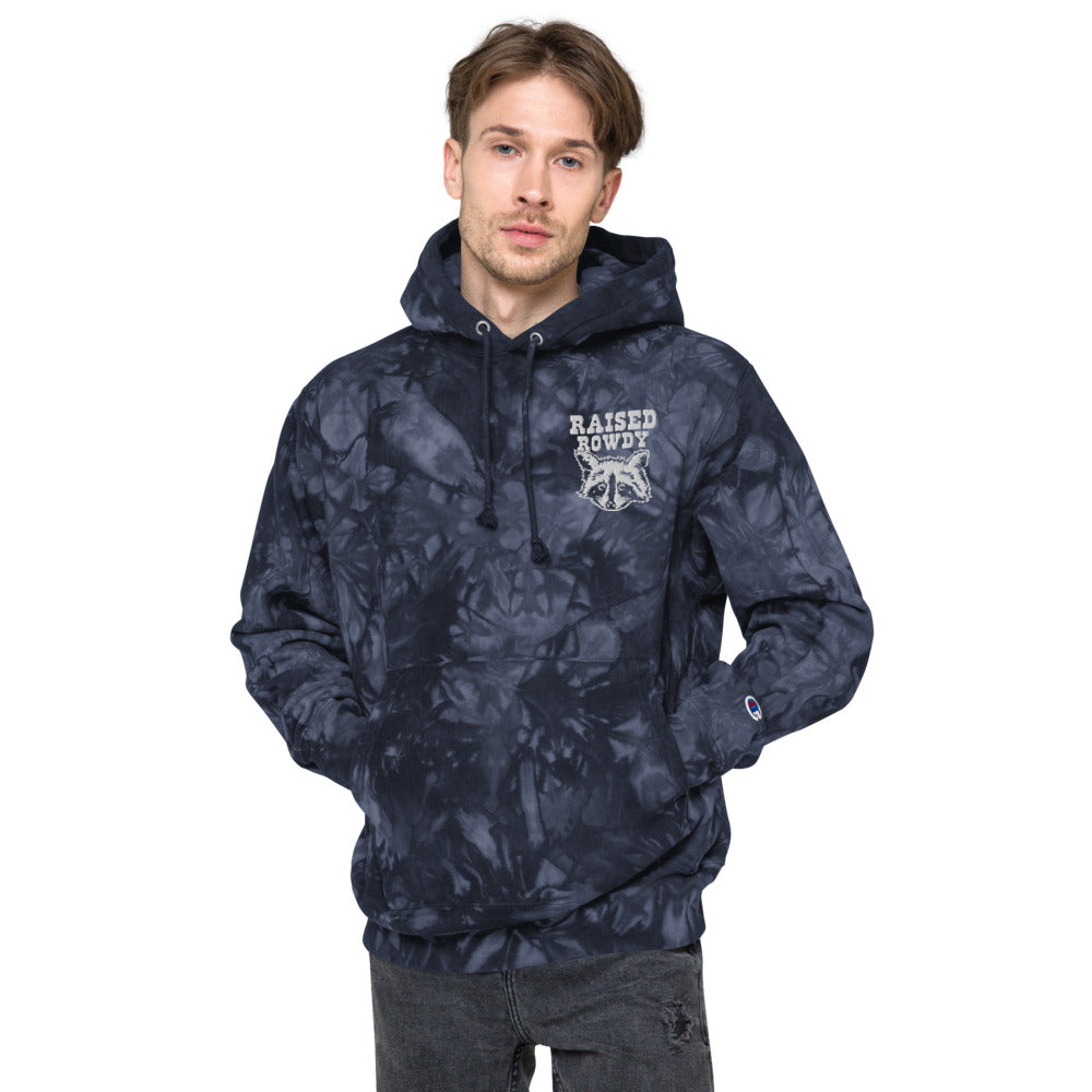 Raccoon Champion tie-dye hoodie