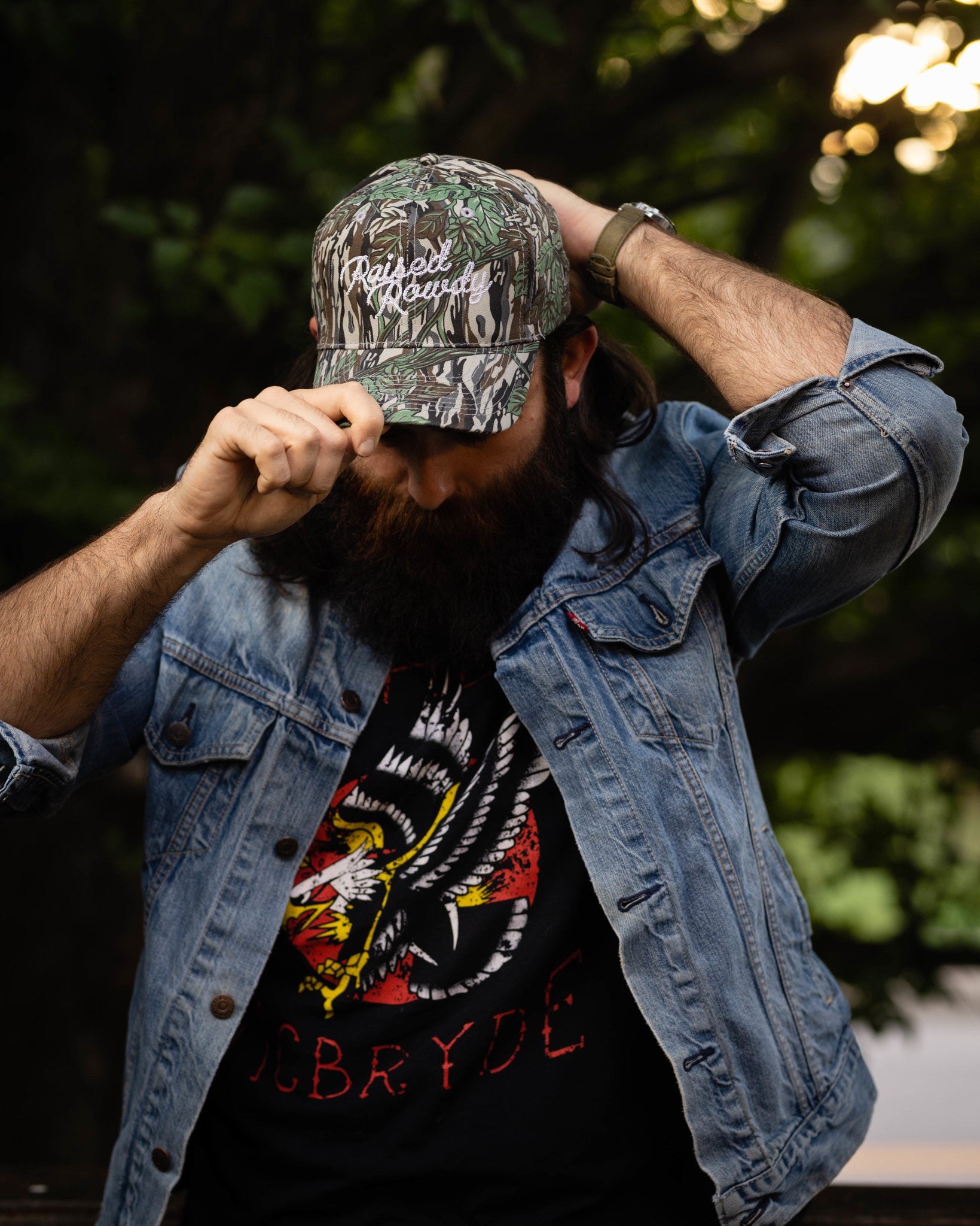 Old School Camo Script Hat
