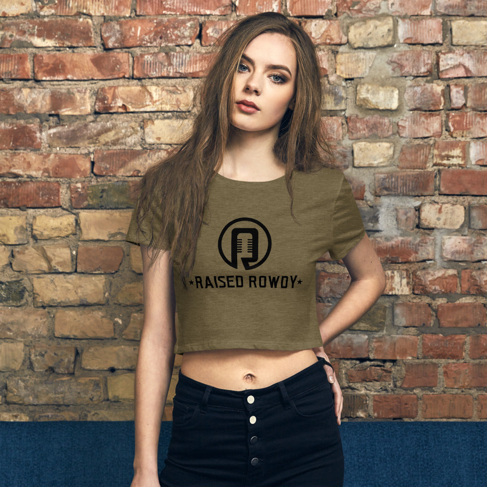 Black Print Logo Women’s Crop Tee