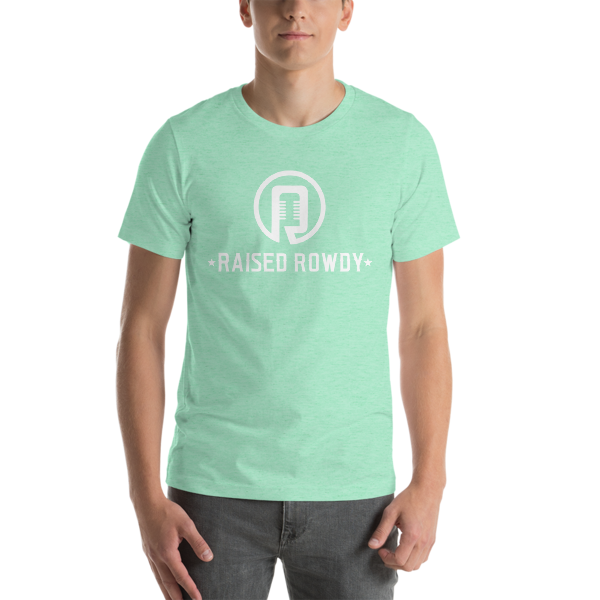 Raised Rowdy White logo Short-Sleeve Unisex T-Shirt
