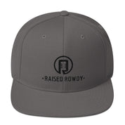 Black Logo Flat Brim Snapback Hat