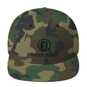 Black Logo Flat Brim Snapback Hat