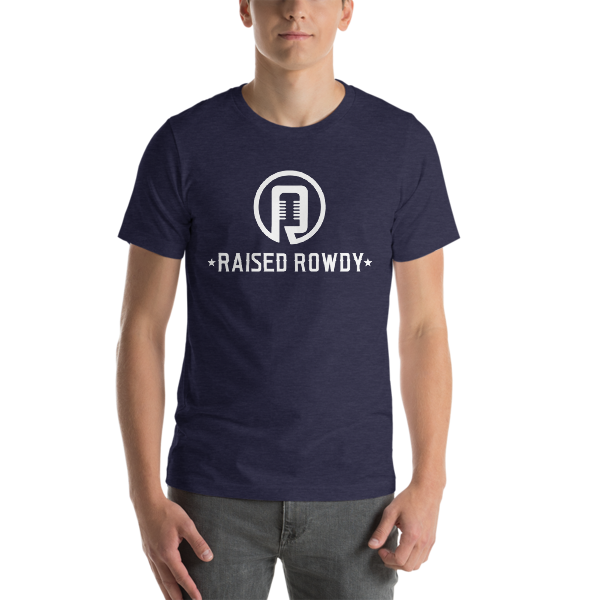 Raised Rowdy White logo Short-Sleeve Unisex T-Shirt