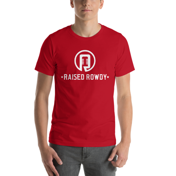 Raised Rowdy White logo Short-Sleeve Unisex T-Shirt