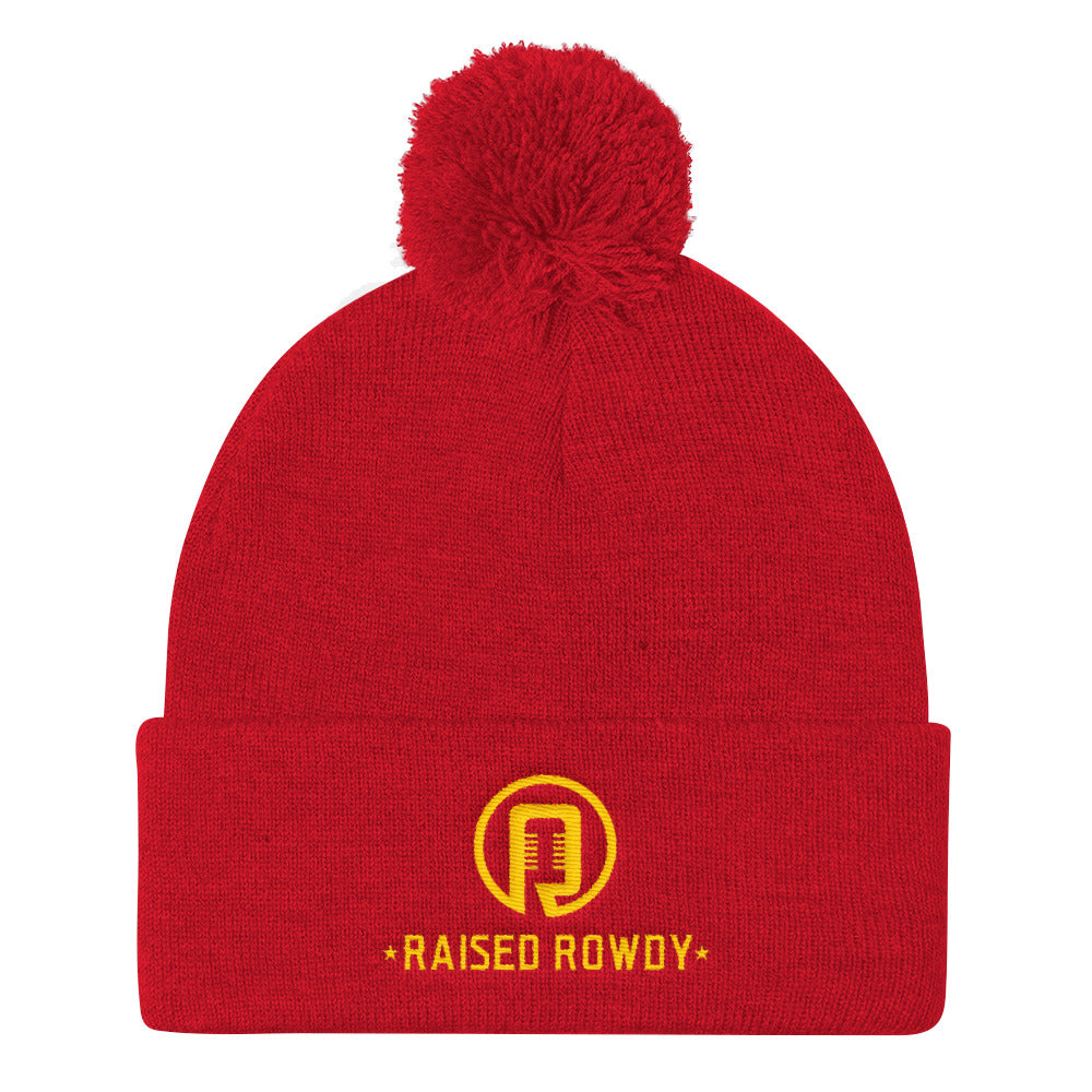 Raised Rowdy Pom Pom Knit Cap