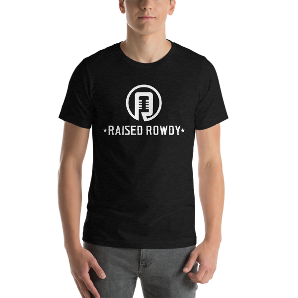 Raised Rowdy White logo Short-Sleeve Unisex T-Shirt