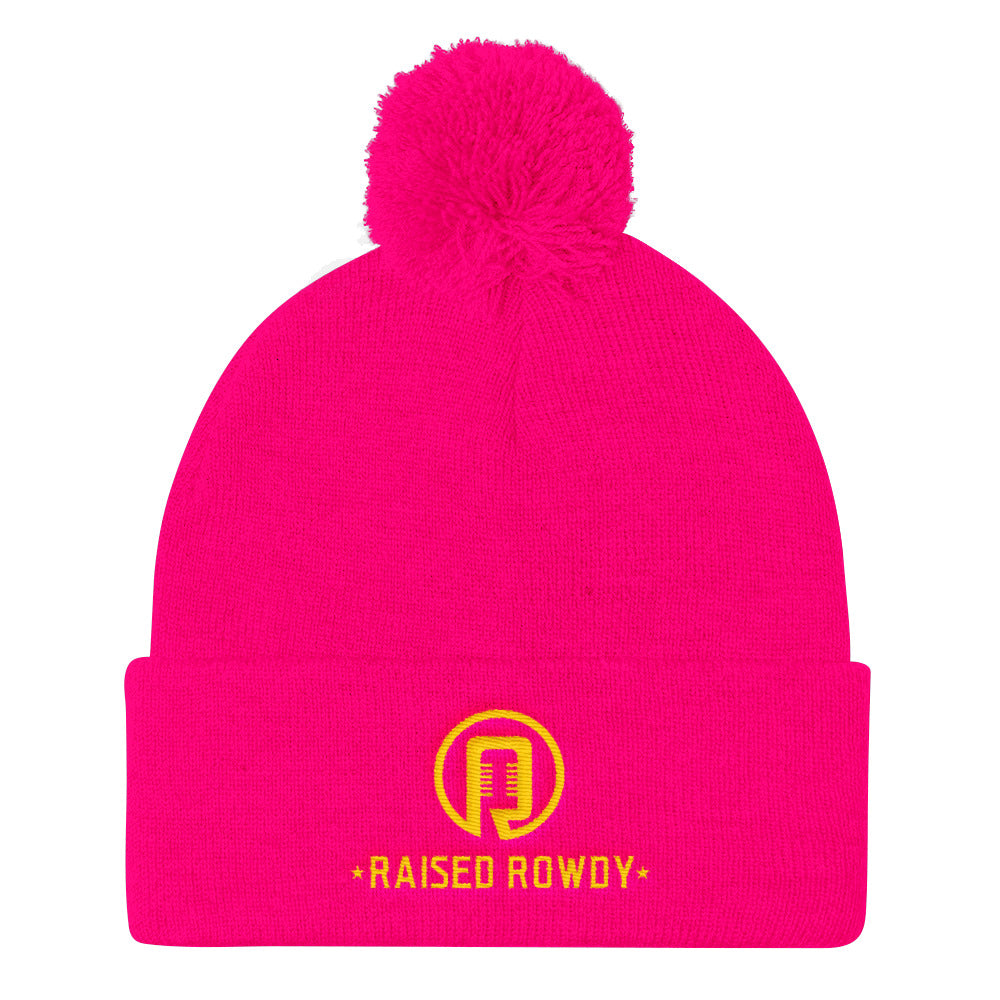 Raised Rowdy Pom Pom Knit Cap