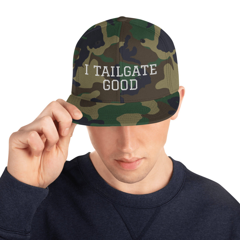 White Thread I TAILGATE GOOD Snapback Hat