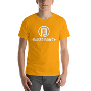 Raised Rowdy White logo Short-Sleeve Unisex T-Shirt