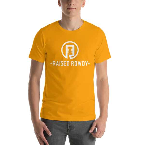 Raised Rowdy White logo Short-Sleeve Unisex T-Shirt