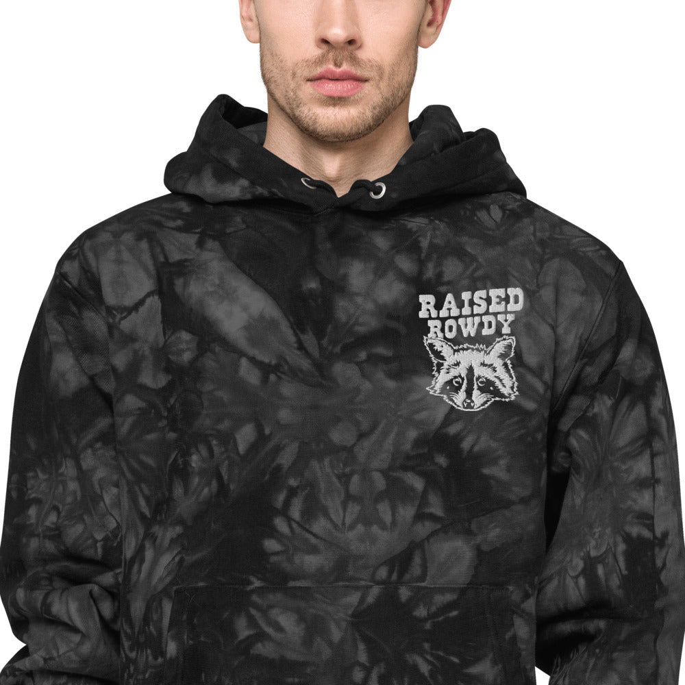 Raccoon Champion tie-dye hoodie
