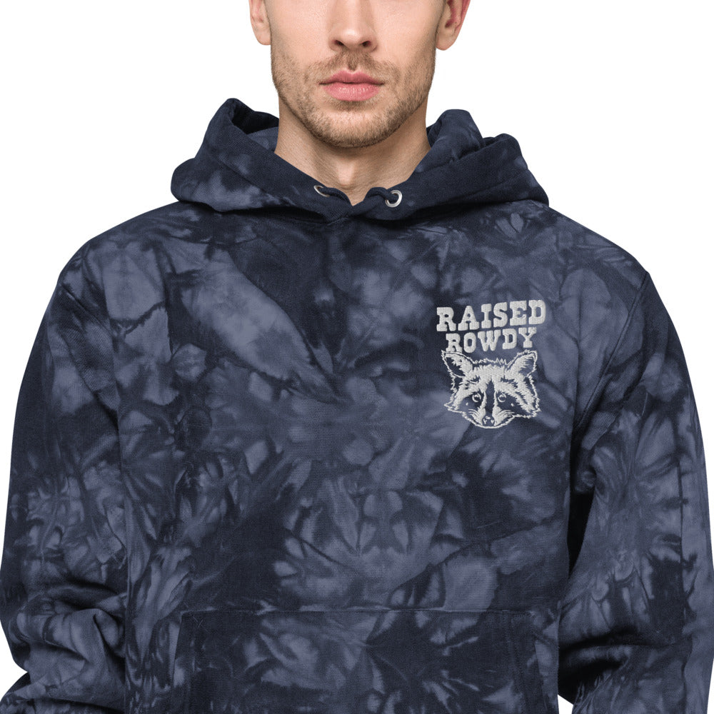 Raccoon Champion tie-dye hoodie